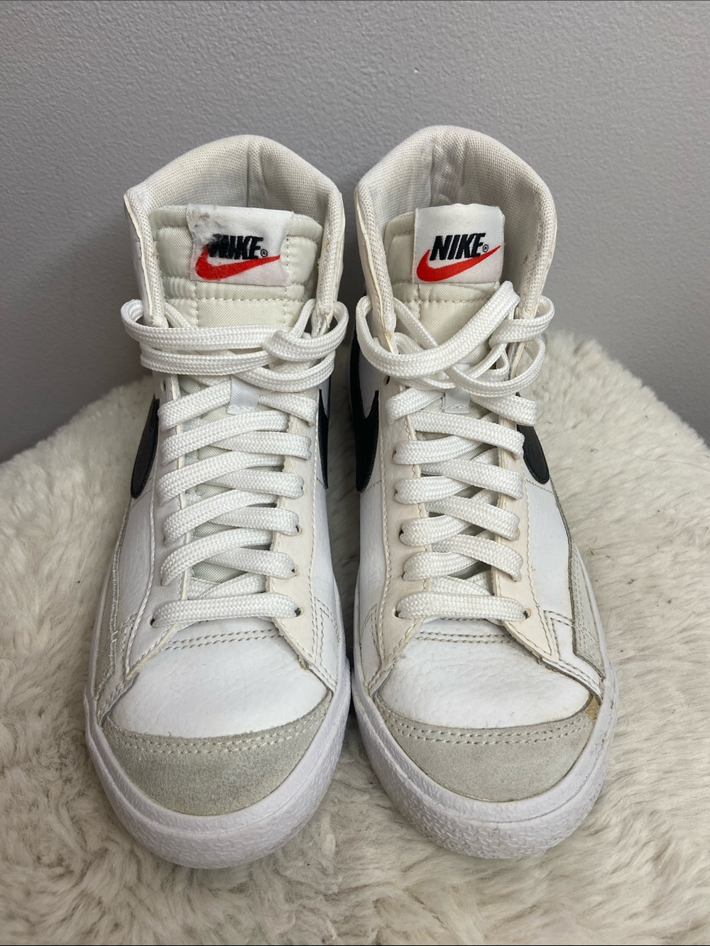 Nike Kids White Black Red High-Top Sneakers - Youth